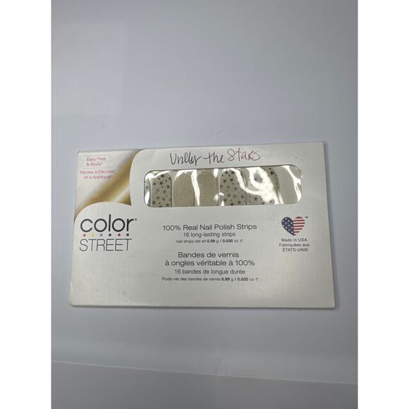 NWT Color Street “Under the Stars” Snowy Holo Glitter Blue Stars Nail Strips - Picture 2 of 4